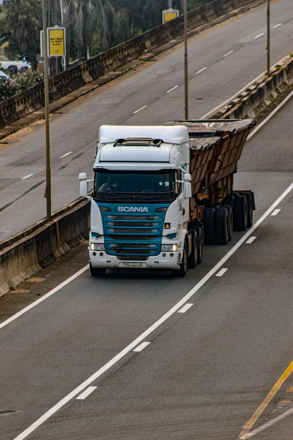 Freight truck transporting goods on a Southern African highway
